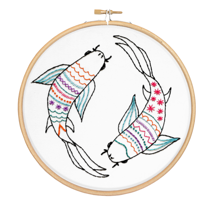 Koi Carp Embroidery Kit-Embroidery-Hawthorn Handmade-Acorns &amp; Twigs