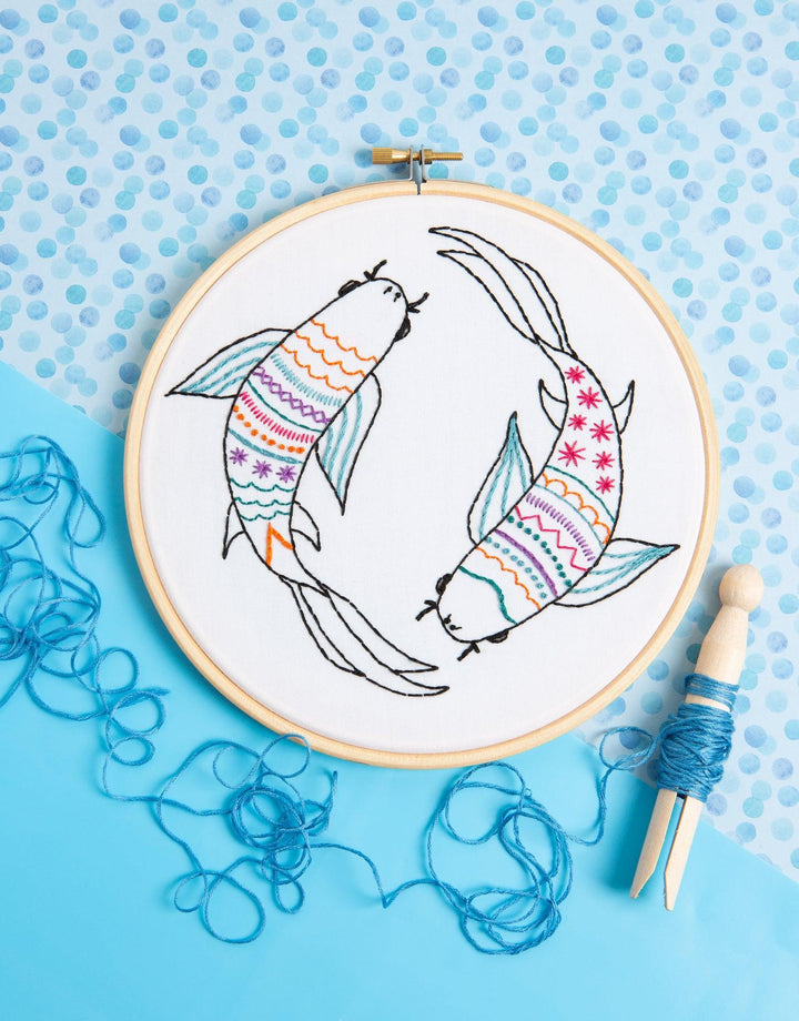 Koi Carp Embroidery Kit-Embroidery-Hawthorn Handmade-Acorns &amp; Twigs
