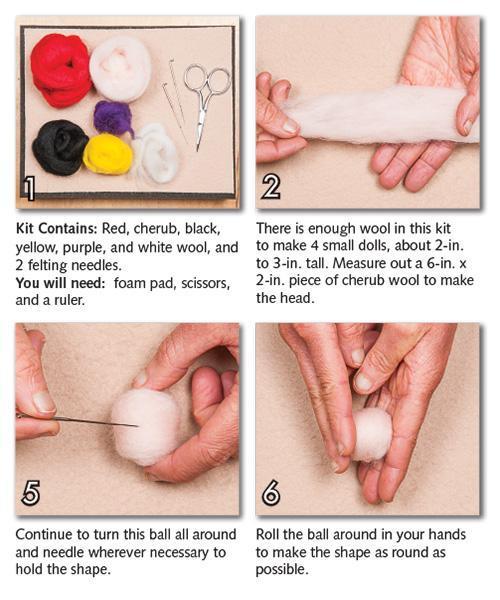 Kokeshi Dolls Needle Felting Kit - EASY-Needle Felting-WoolPets-Acorns &amp; Twigs
