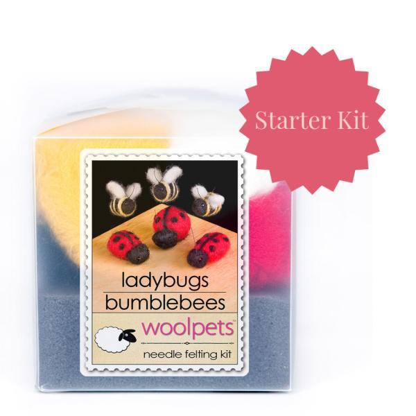 Ladybugs & Bumblebees Needle Felting Kit - Starter Kit-Needle Felting-WoolPets-Acorns & Twigs