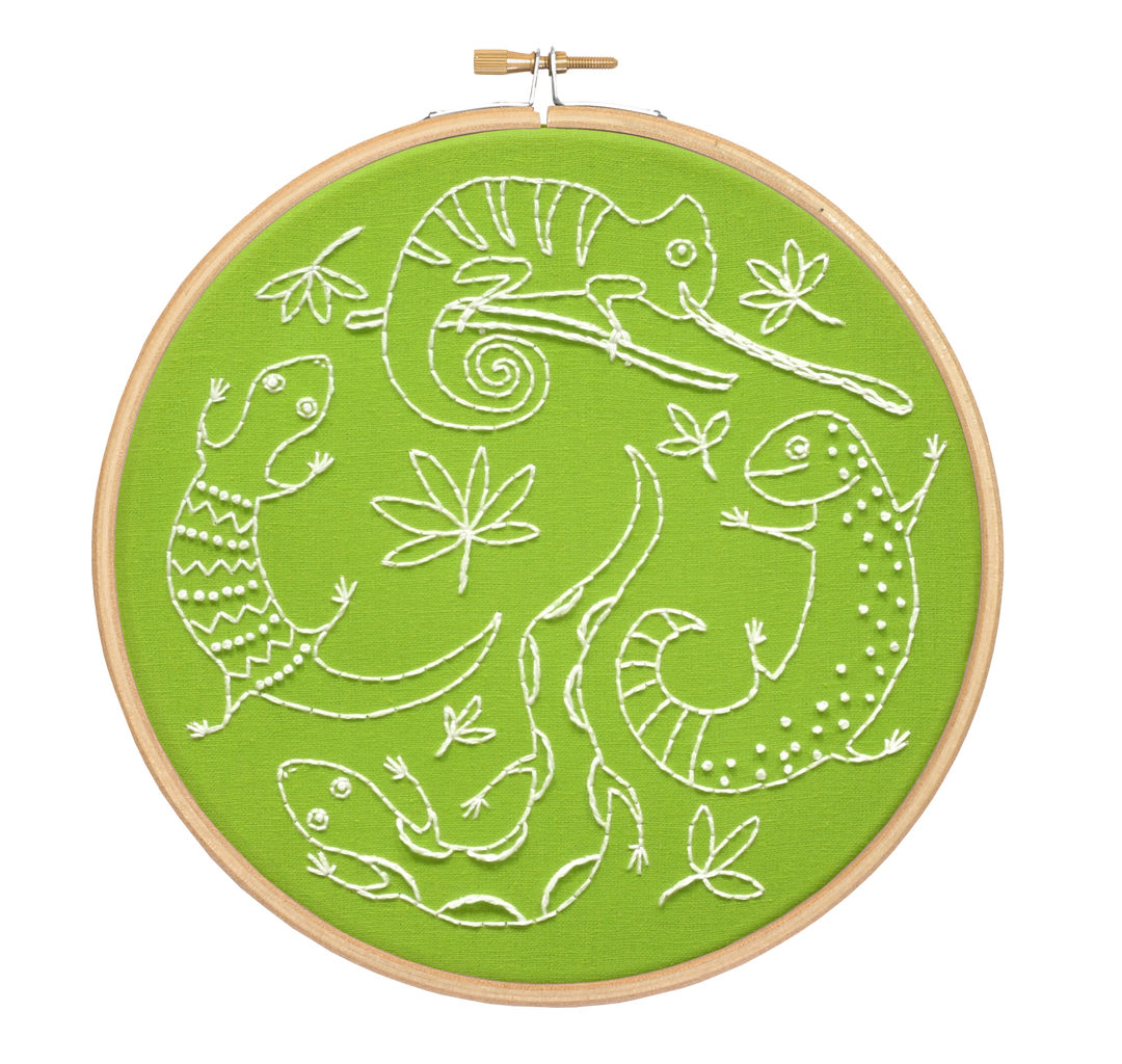 Lazy Lizards Embroidery Kit-Embroidery-Hawthorn Handmade-Acorns &amp; Twigs