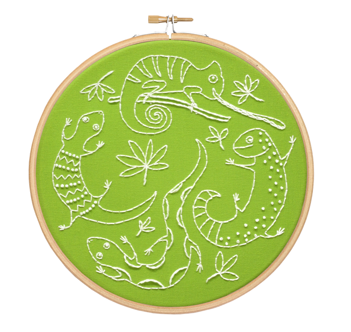 Lazy Lizards Embroidery Kit-Embroidery-Hawthorn Handmade-Acorns &amp; Twigs