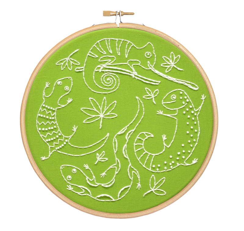 Lazy Lizards Embroidery Kit-Embroidery-Hawthorn Handmade-Acorns & Twigs