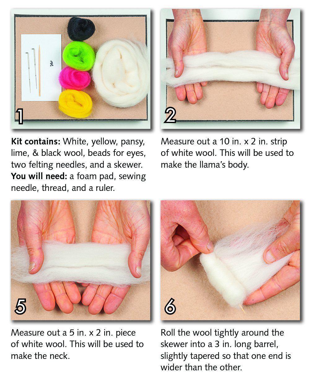 Llama Needle Felting Kit - Intermediate-Needle Felting-WoolPets-Acorns &amp; Twigs