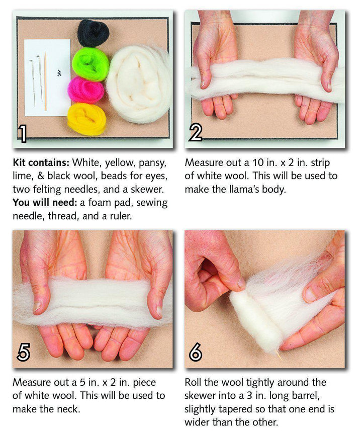 Llama Needle Felting Kit - Intermediate-Needle Felting-WoolPets-Acorns &amp; Twigs