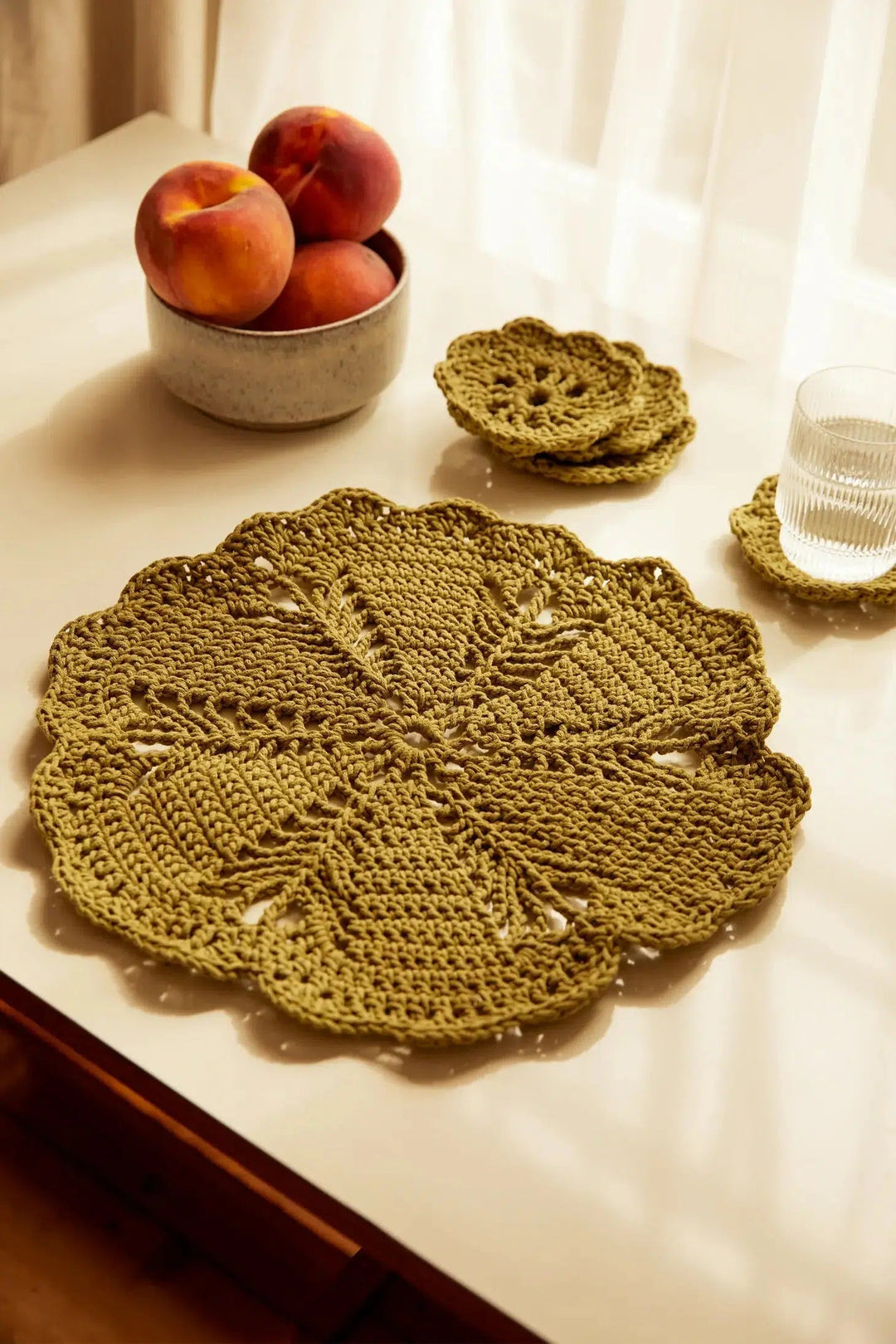 Mat &amp; Coasters Crochet Kit-Crochet-DMC-Acorns &amp; Twigs