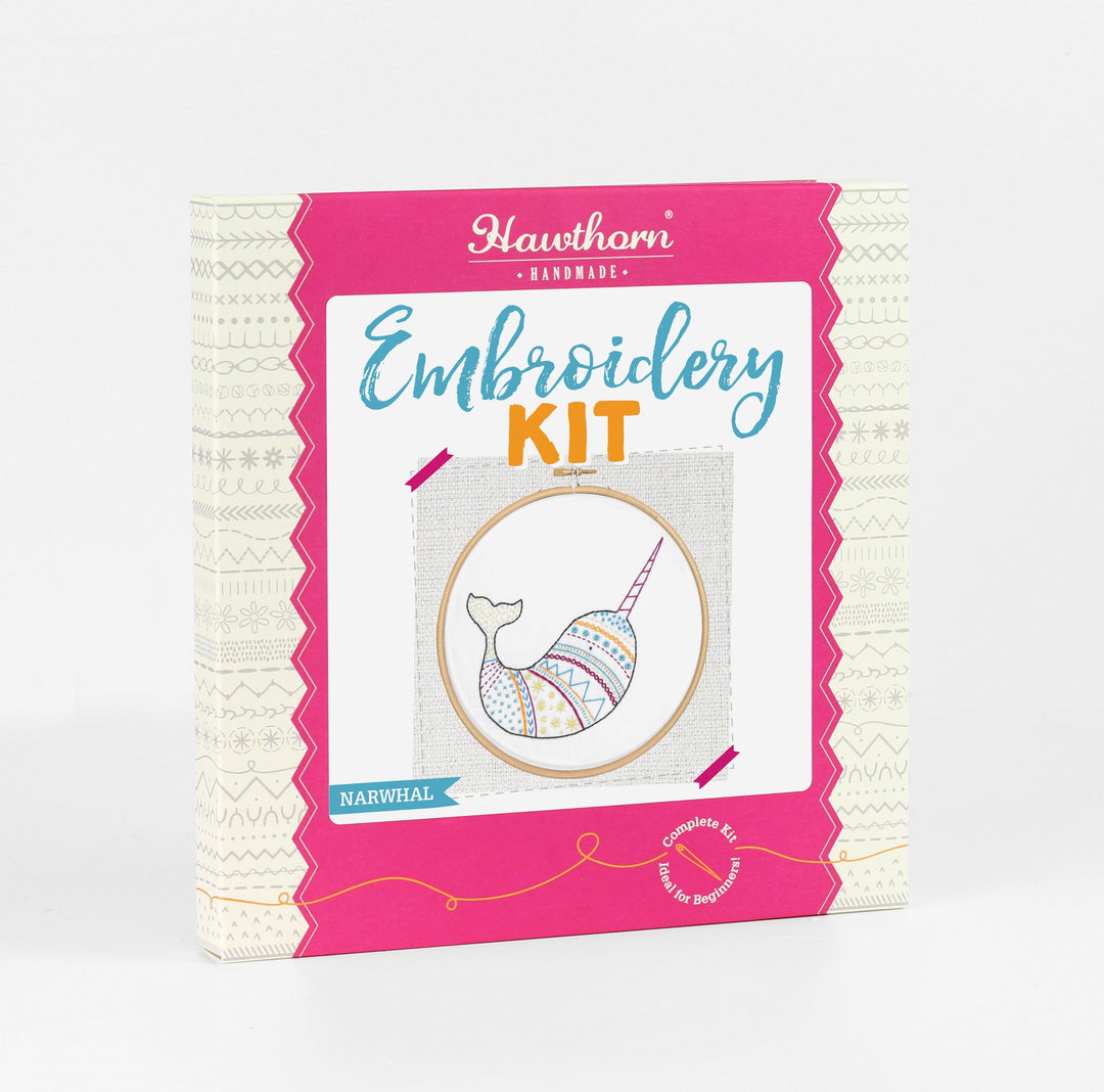 Narwhal Embroidery Kit-Embroidery-Hawthorn Handmade-Acorns &amp; Twigs
