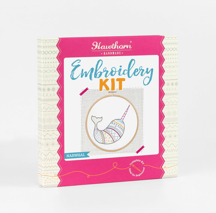 Narwhal Embroidery Kit-Embroidery-Hawthorn Handmade-Acorns &amp; Twigs