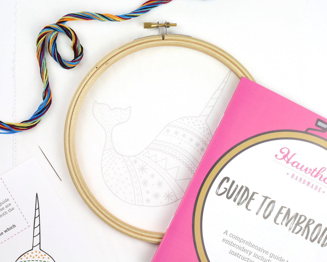 Narwhal Embroidery Kit-Embroidery-Hawthorn Handmade-Acorns &amp; Twigs