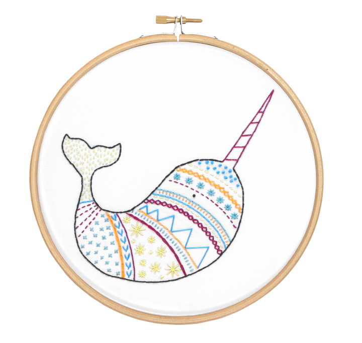 Narwhal Embroidery Kit-Embroidery-Hawthorn Handmade-Acorns &amp; Twigs