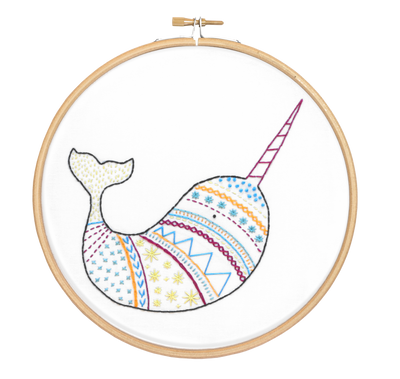 Narwhal Embroidery Kit-Embroidery-Hawthorn Handmade-Acorns & Twigs