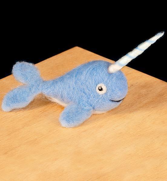 Narwhal Needle Felting Kit - EASY-Needle Felting-WoolPets-Acorns &amp; Twigs