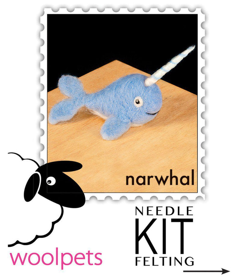 Narwhal Needle Felting Kit - EASY-Needle Felting-WoolPets-Acorns & Twigs