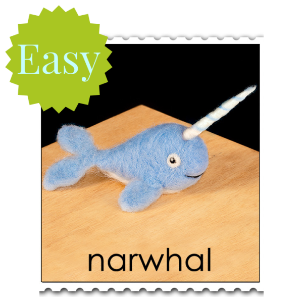 Narwhal Needle Felting Kit - EASY-Needle Felting-WoolPets-Acorns &amp; Twigs