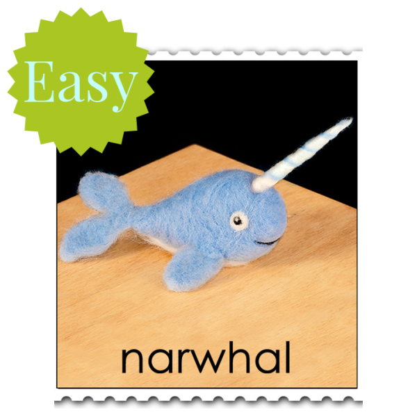 Narwhal Needle Felting Kit - EASY-Needle Felting-WoolPets-Acorns & Twigs