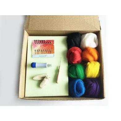 Needle Felting Starter Kit, Natural & Animal Colors, Merino Wool Roving,  Beginners Needle DIY Felting Kit, Mohair hair, Felt Amigurumi Kit – Tiffy  mohair