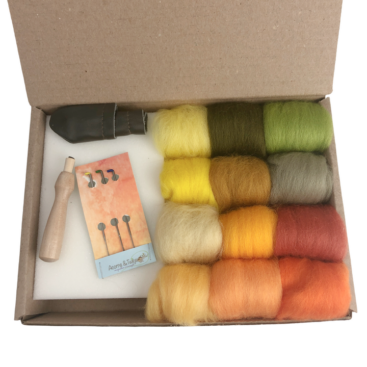 Needle Felting Beginner Kit - Small-Needle Felting-Acorns &amp; Twigs-Acorns &amp; Twigs