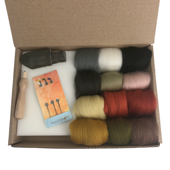 Needle Felting Beginner Kit - Small-Needle Felting-Acorns &amp; Twigs-Acorns &amp; Twigs