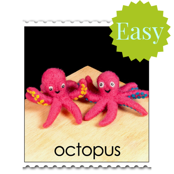 Octopus Needle Felting Kit - EASY-Needle Felting-WoolPets-Acorns &amp; Twigs