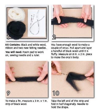 Orca Needle Felting Kit - EASY-Needle Felting-WoolPets-Acorns &amp; Twigs