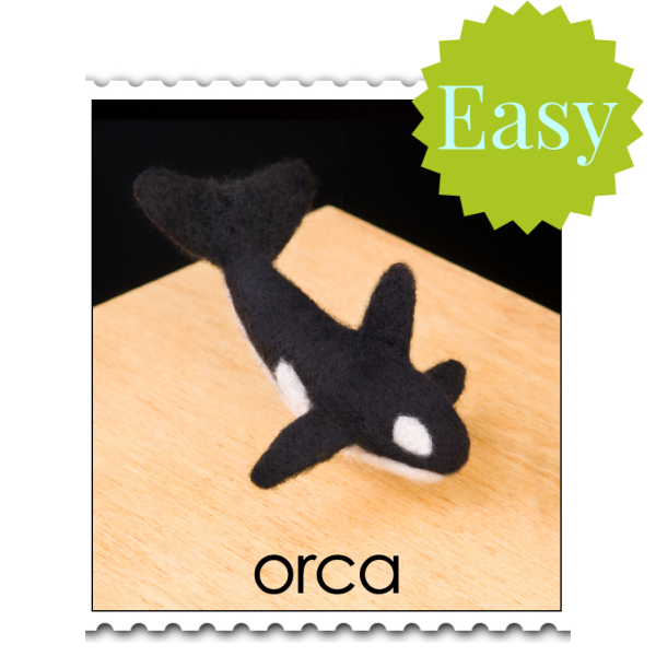 Orca Needle Felting Kit - EASY-Needle Felting-WoolPets-Acorns &amp; Twigs