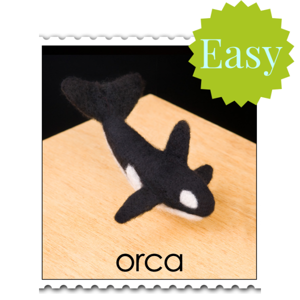Orca Needle Felting Kit - EASY-Needle Felting-WoolPets-Acorns & Twigs