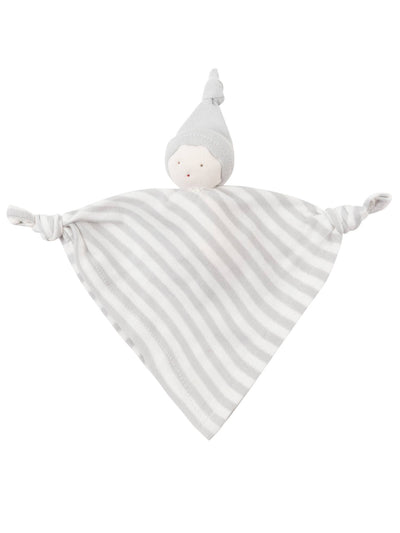 Organic Baby Gray Stripe Handkerchief Doll-Doll-Under the Nile-Acorns & Twigs