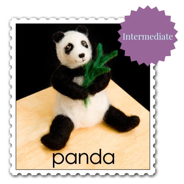 Panda Needle Felting Kit - Intermediate-Needle Felting-WoolPets-Acorns &amp; Twigs