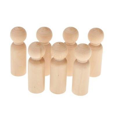 Unfinished Wood Peg Dolls, Wizard/Witch Shape, for Crafts & DIY