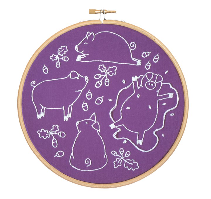 Playful Pigs Embroidery Kit-Embroidery-Hawthorn Handmade-Acorns &amp; Twigs