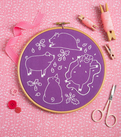 Playful Pigs Embroidery Kit-Embroidery-Hawthorn Handmade-Acorns & Twigs