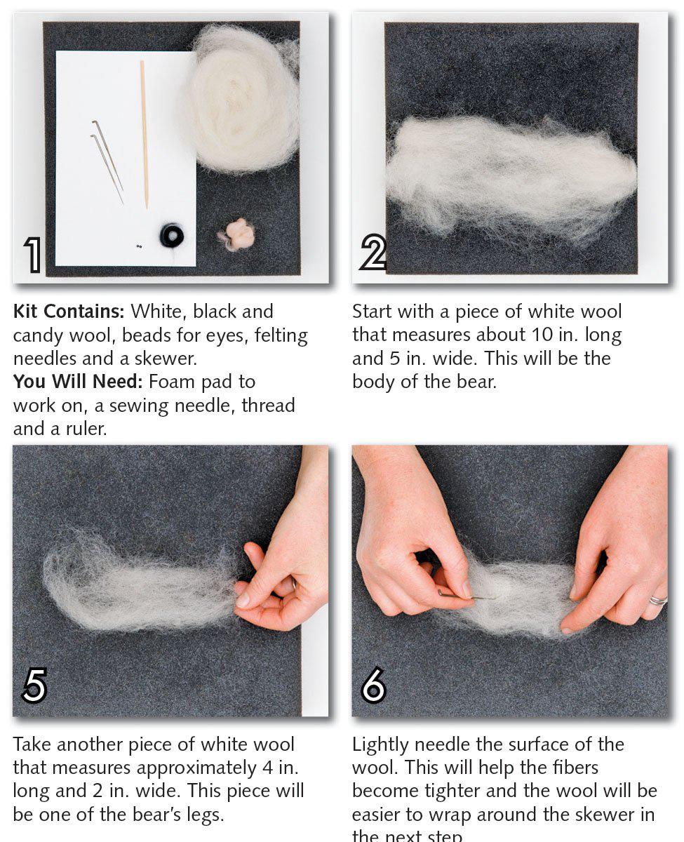 Polar Bear Needle Felting Kit - Intermediate-Needle Felting-WoolPets-Acorns &amp; Twigs