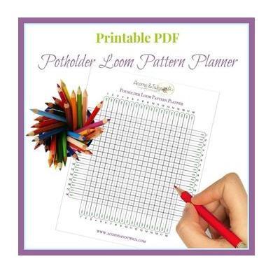 Potholder Loom Pattern Planner - DIGITAL-Weaving-Acorns & Twigs-Acorns & Twigs