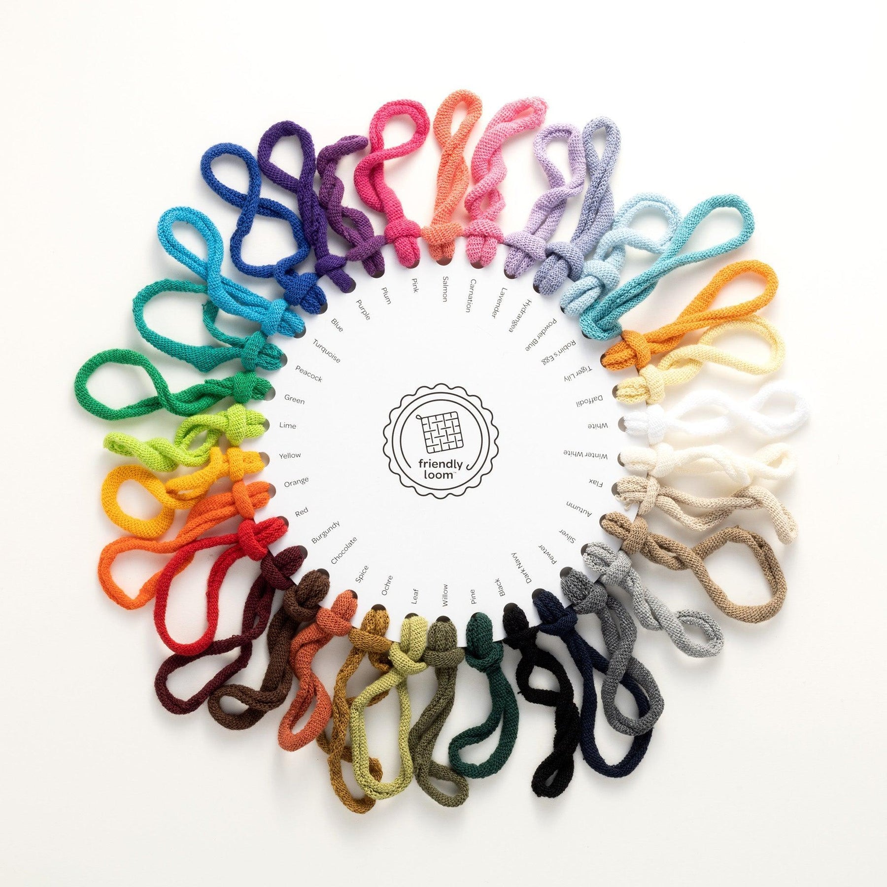 Potholder Loop Color Wheel by Friendly Loom™ - Sample Card - Acorns & Twigs