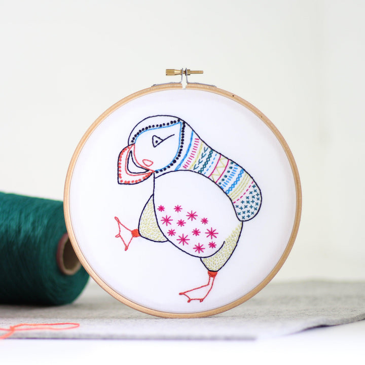Puffin Embroidery Kit-Embroidery-Hawthorn Handmade-Acorns &amp; Twigs