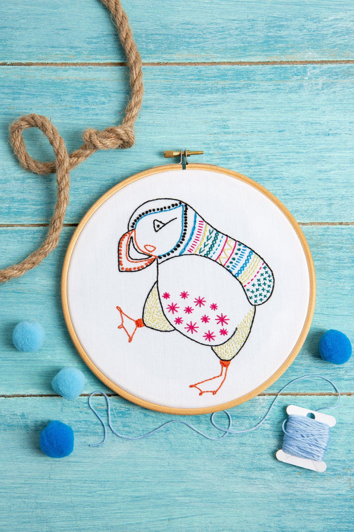 Puffin Embroidery Kit-Embroidery-Hawthorn Handmade-Acorns &amp; Twigs