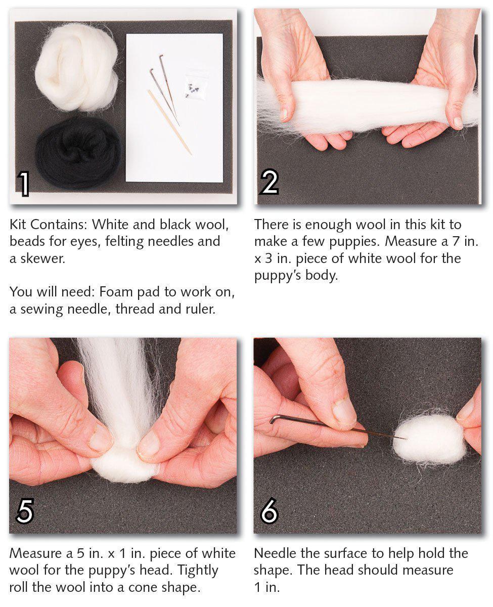 Puppy Needle Felting Kit - Intermediate-Needle Felting-WoolPets-Acorns &amp; Twigs