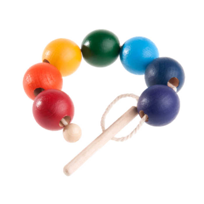 Rainbow Wooden Beads Lacing Toy-Wooden Toy-PoppyBabyCo-Acorns &amp; Twigs