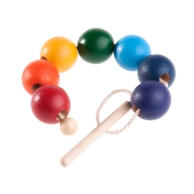 Rainbow Wooden Beads Lacing Toy-Wooden Toy-PoppyBabyCo-Acorns & Twigs