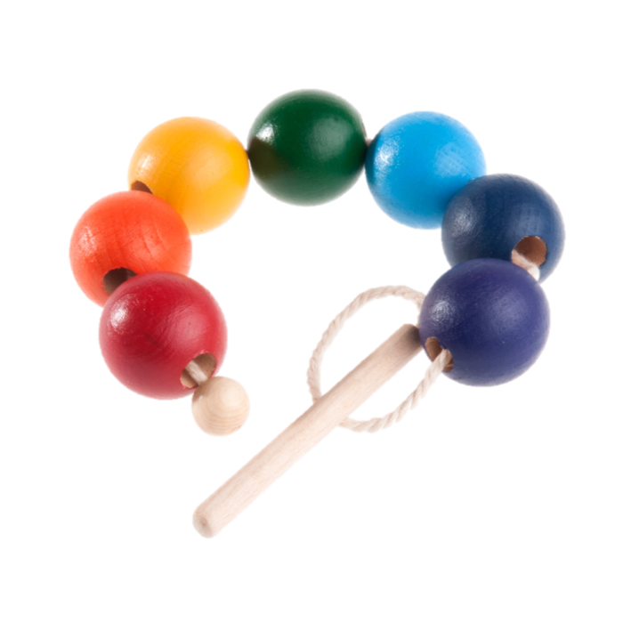 Rainbow Wooden Beads Lacing Toy-Wooden Toy-PoppyBabyCo-Acorns & Twigs