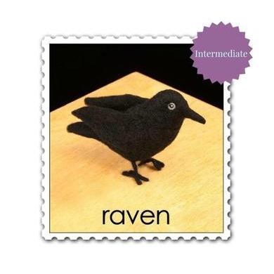 Raven Needle Felting Kit - INTERMEDIATE-Needle Felting-WoolPets-Acorns &amp; Twigs