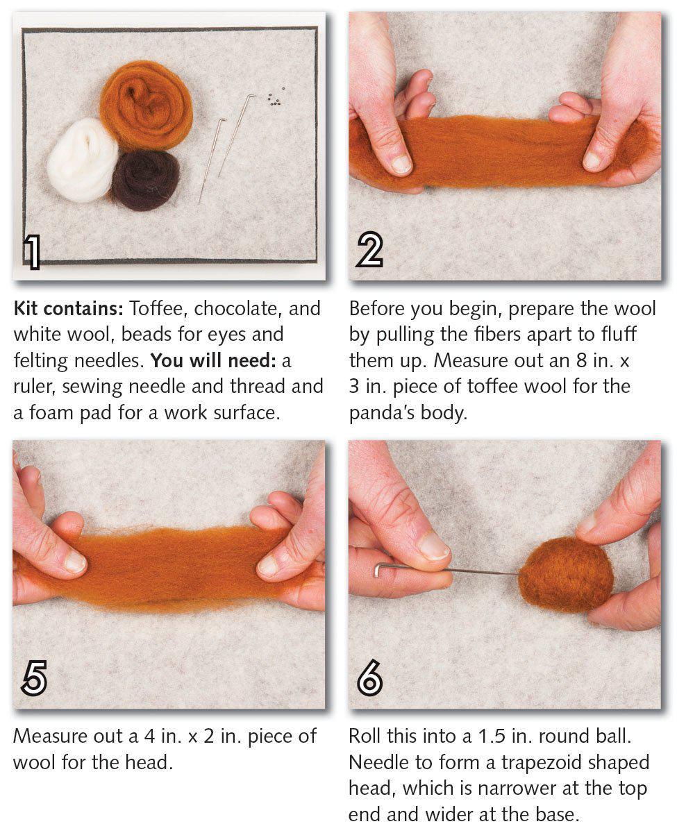 Red Panda Needle Felting Kit - Intermediate-Needle Felting-WoolPets-Acorns &amp; Twigs