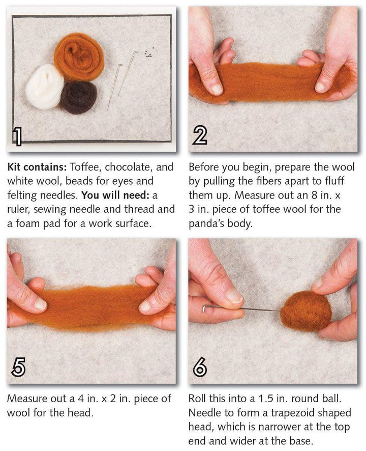 Red Panda Needle Felting Kit - Intermediate-Needle Felting-WoolPets-Acorns &amp; Twigs