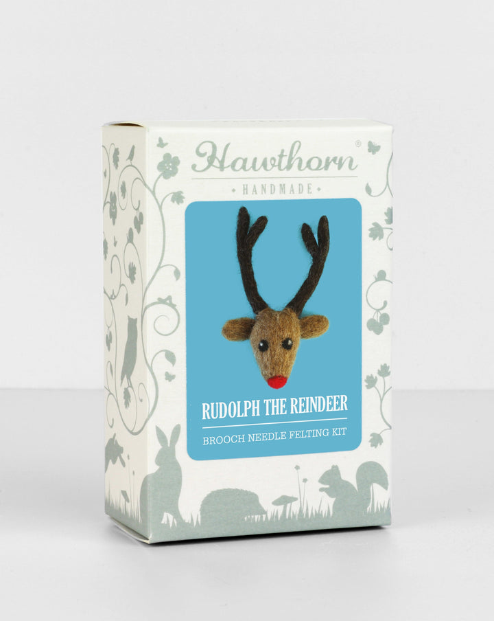 Rudolph Brooch Felting Kit-Needle Felting-Hawthorn Handmade-Acorns &amp; Twigs