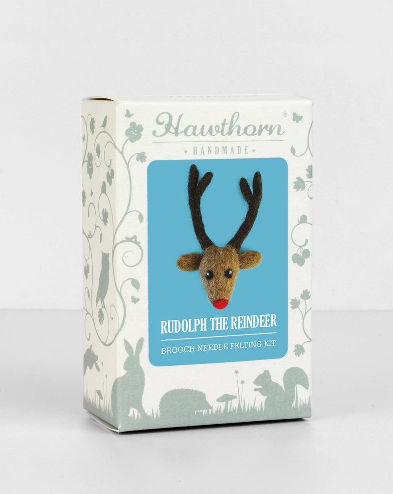 Rudolph Brooch Felting Kit-Needle Felting-Hawthorn Handmade-Acorns & Twigs