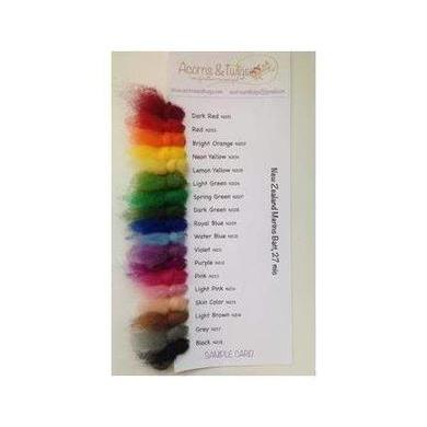 Sample Card - New Zealand Merino Batt-New Zealand Merino Batt-Acorns &amp; Twigs-Acorns &amp; Twigs