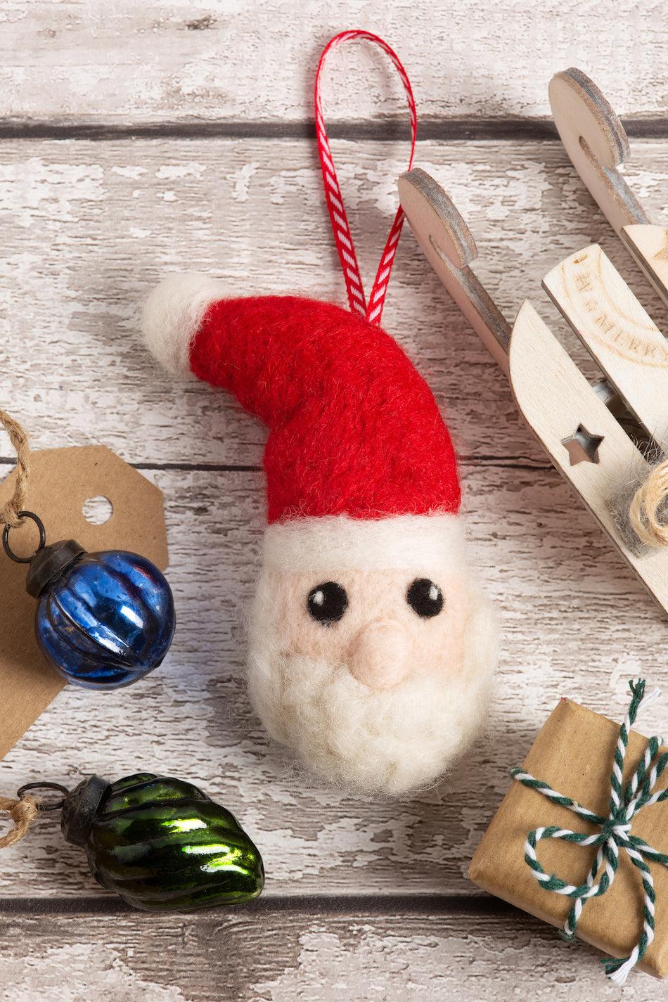 Santa Bauble Mini Felting Kit-Needle Felting-Hawthorn Handmade-Acorns &amp; Twigs