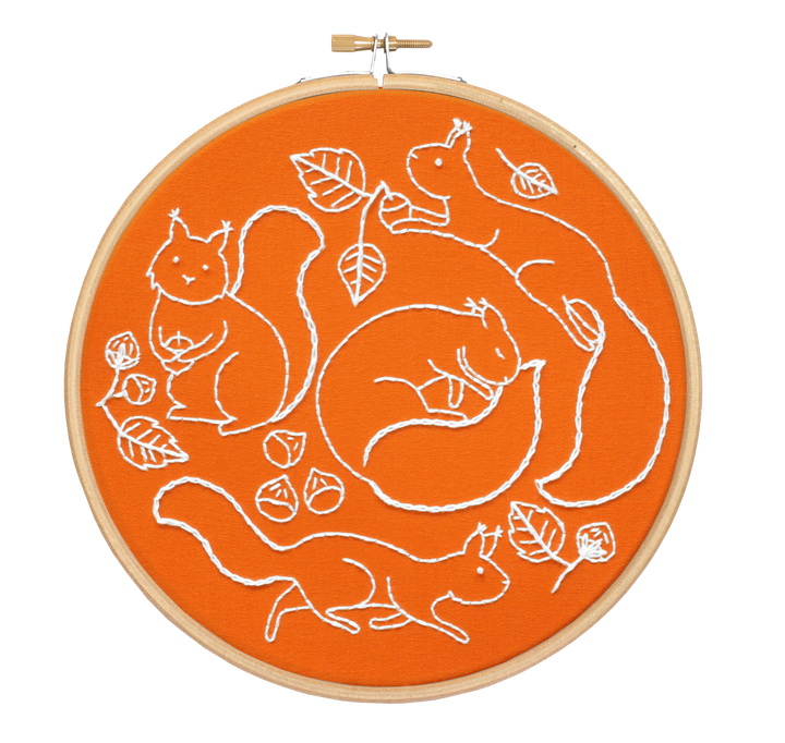 Scurrying Squirrels Embroidery Kit-Embroidery-Hawthorn Handmade-Acorns &amp; Twigs