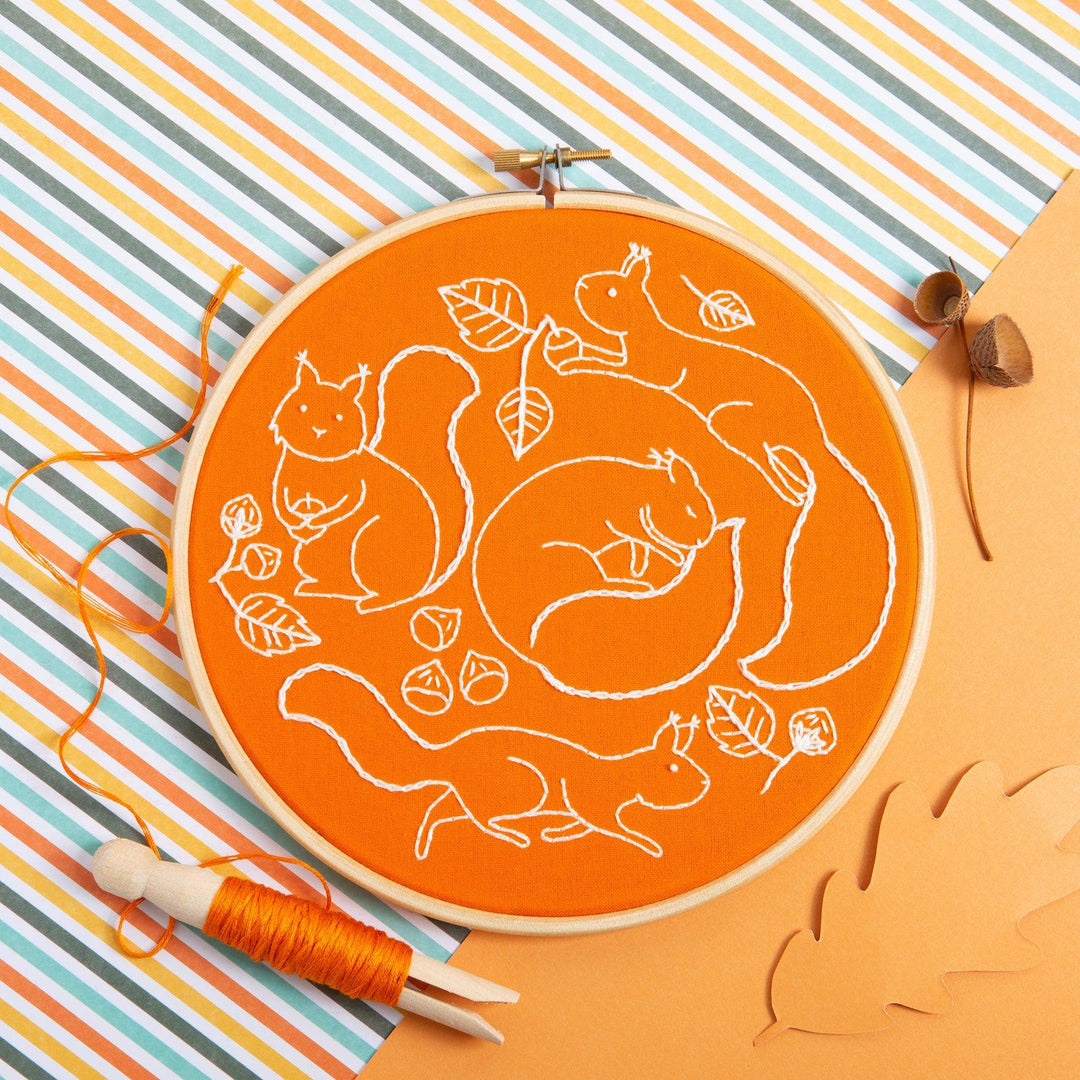 Scurrying Squirrels Embroidery Kit-Embroidery-Hawthorn Handmade-Acorns &amp; Twigs