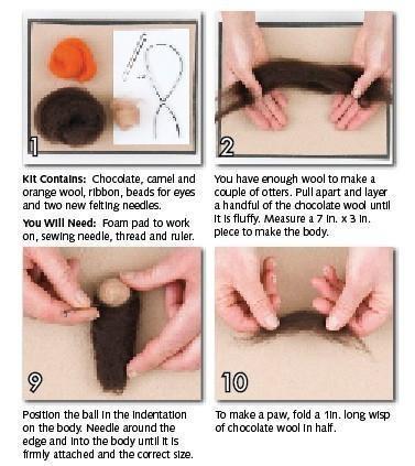 Sea Otter Needle Felting Kit - EASY-Needle Felting-WoolPets-Acorns &amp; Twigs